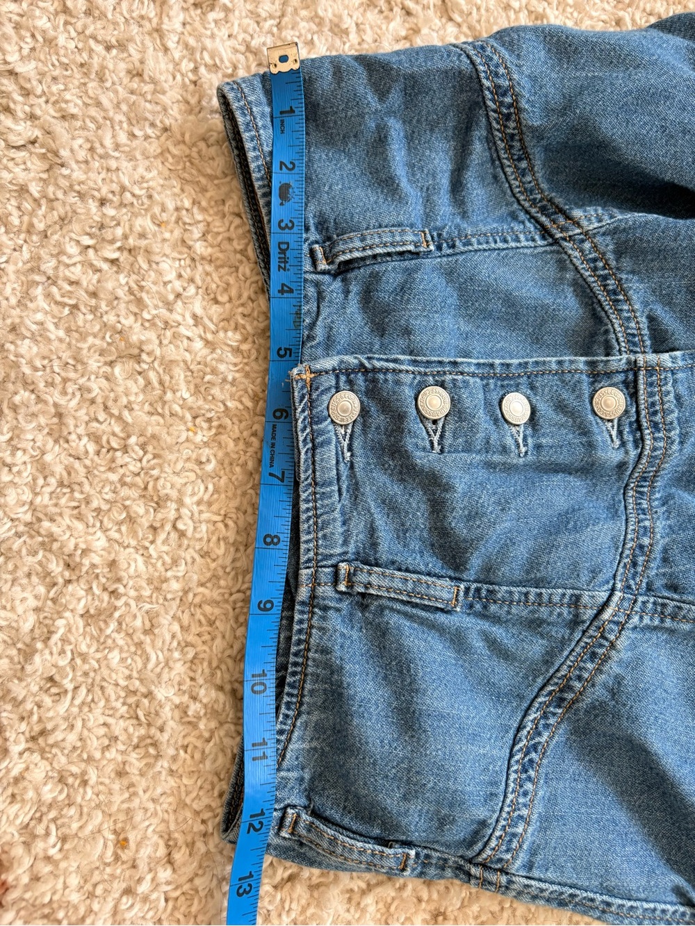 Levi's Blue Button-Front A-Line Denim Maxi Skirt - Picture 4 of 4
